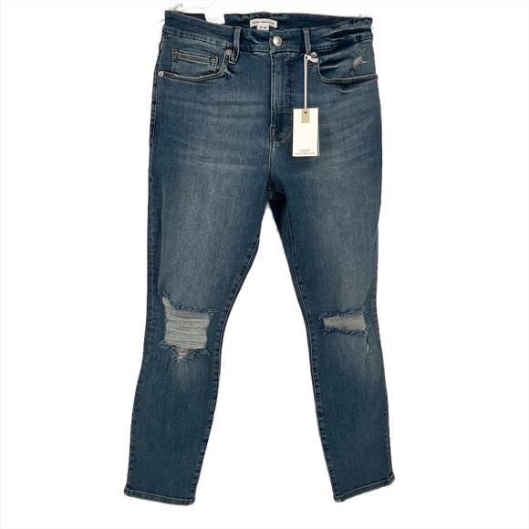 Good American Good Legs Ultimate Skinny Crop Jean in Blue 752 Size 8 - Picture 3 of 14